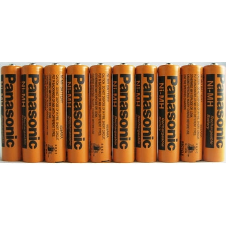 Panasonic HHR-75AAA/B-10 Ni-MH Rechargeable Battery for Cordless Phones, 700 mAh (Pack of 10)