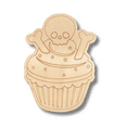 thumbnail image 2 of Unfinished Wood Etched Skull Cup Cake Shape 10" / 1/8", 2 of 2