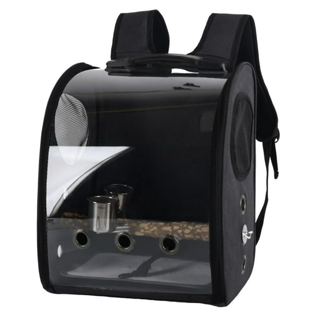 Portátil Pájaro Bolsa de Hombro Portador Retráctil Viaje Parrot Jau Negro Sunnimix Bird Knapsack
