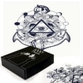thumbnail image 2 of Ambesonne Boho Art Jigsaw Puzzle Durable Cardboard, Bohemian Occult Eye Anchor, 1000 pcs, Off White Navy Blue, 2 of 5