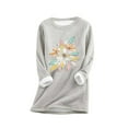 thumbnail image 2 of Ailaofu Womens Long Sleeve O Neck Sweatshirt Casual Warm Winter Pullover Sweatshirt Loose Fit Tops, 2 of 3