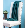 thumbnail image 3 of Chanasya Silky Textured Solid Decorative Throw Blanket with Tassels - Elegant Classy Chick Woven Kntted for Sofa Couch Bed Room Fringed Throw Blanket gift for wedding birthday (50x65 Inches) Teal, 3 of 3