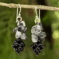 thumbnail image 3 of NOVICA Tourmalinated quartz and onyx cluster earrings, 'Heavenly Gift', 3 of 7