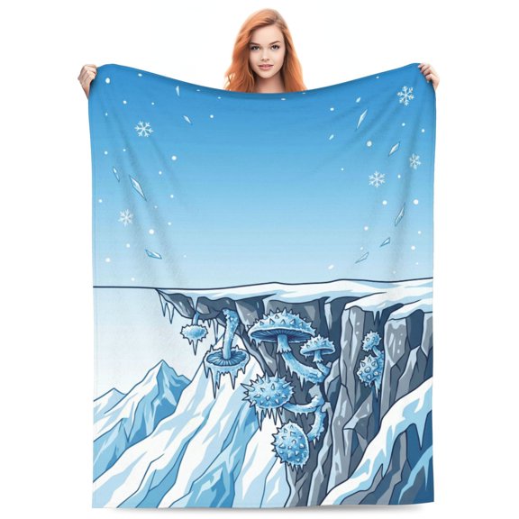 Mushroom Blanket Mushroom Lover Gift, Soft Flannel Throw Blanket for Sofa Couch Bed Bedroom Home Decor 50x40