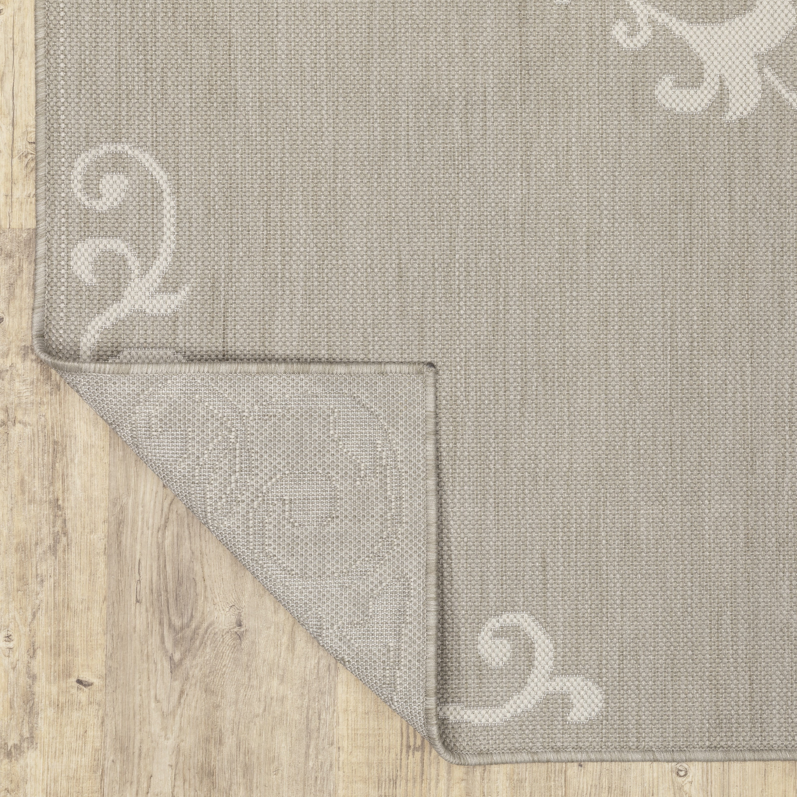 Avalon Home 8' x 10' Gray and Taupe Floral Medallion Outdoor Rug