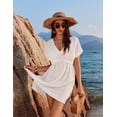 thumbnail image 2 of Oudiya Women Swimsuit Cover Up V Neck Bathing Suit Cover Ups Dress Bikini Beach Wear, S-3XL, 2 of 6