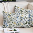 thumbnail image 2 of Blue Yellow Spring Floral King Pillow Covers, Summer Elegant PlantsGreen Soft Breathable Throw Pillow Cases with Invisible Zipper, Decorative Pillowcase Pillows Protectors for Sofa Bed Couch 20"x36", 2 of 9
