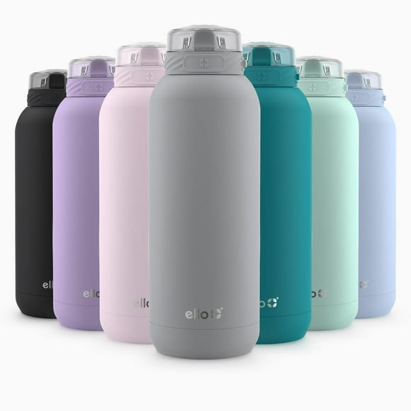 Botella de agua Ello Cooper de acero inoxidable de 1,2 L con color gris pajizo