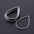 thumbnail image 1 of 10 pc 201 Stainless Steel Linking Rings Laser Cut Teardrop Stainless Steel Color 26x17x1mm Inner Size: 23.5x15mm, 1 of 2