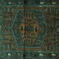 thumbnail image 1 of Ahgly Company Indoor Square Persian Turquoise Blue Traditional Area Rugs, 7' Square, 1 of 4