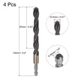 thumbnail image 2 of Uxcell 4 Pack High Speed Steel Twist Drill Bit, 10.5mm Drilling Dia. with 1/4 Inch Hex Shank 132mm Length, 2 of 4