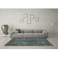 thumbnail image 3 of Ahgly Company Indoor Square Oriental Light Blue Industrial Area Rugs, 4' Square, 3 of 4