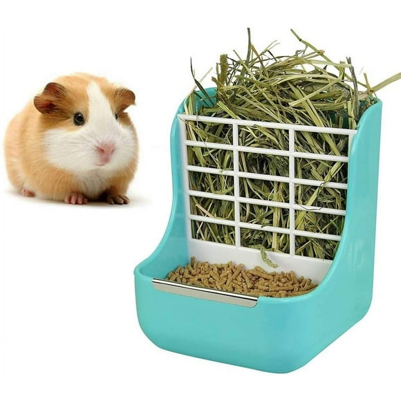2 in 1 Food Hay Feeder for Guinea Pig,Rabbit,Indoor Hay Feeder for Guinea Pig,Rabbit, Chinchilla,Feeder Bowls Use for Grass & Food