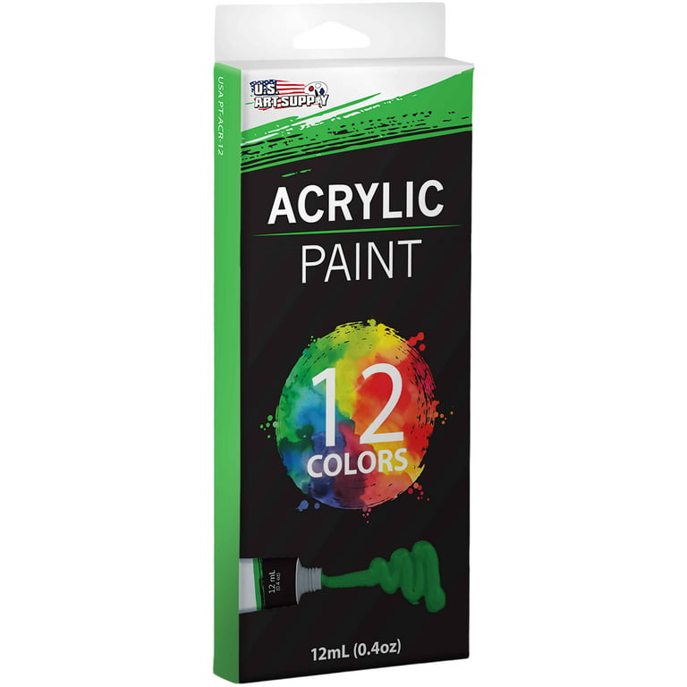 12 Color Set of Acrylic Paint in 12ml Tubes for Artists, Students
