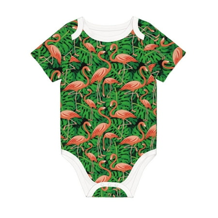 

Matuu Flamingo for Baby Short-Sleeve Bodysuit Soft Cotton Comfortable and Breathable Perfect for Newborns and Infants