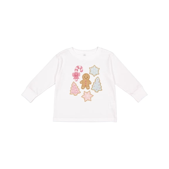 Inktastic Gingerbread Cookies and Christmas Candy Boys or Girls Long Sleeve Toddler T-Shirt