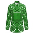 thumbnail image 4 of Green Paisley Bandana Pattern Long Sleeve Blouse Woman Streetwear Casual Shirts Summer Oversize Woman Streetwear Clothing Birthday Present, 4 of 7