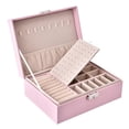 thumbnail image 1 of Joyero De Cuero De Doble Capa Para Mujer, Organizador De Joyas De Viaje, Caja De Almacenamiento Multifunción Para Collar, Pendientes Y Anillos Noticed AP007005-01, 1 of 6