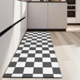 thumbnail image 4 of Gray and White Checkerboard Checkered Pattern Kitchen Rug Mat,Kitchen Runner Rugs Non Skid Washable,Decorative Kitchen Floor Mats for Kitchen,Sink,Laundry,17"X47", 4 of 5