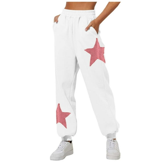Gibobby Womens Wide Leg SweatPants Casual Loose Yoga pants Comfy Lounge Joggers Sweatpants Pockets(White,M)
