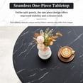thumbnail image 4 of YOCWO 31.5" Round Coffee Table for Living Room with Wave Base, Mordern MDF Coffee Table for Apartment Small Space with Marble Veneer Finish, Black, 4 of 7