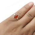thumbnail image 2 of Carnelian Gemstone Engagement Bezel Band Ring Jewelry Solid 925 Sterling Silver US 6, 2 of 2