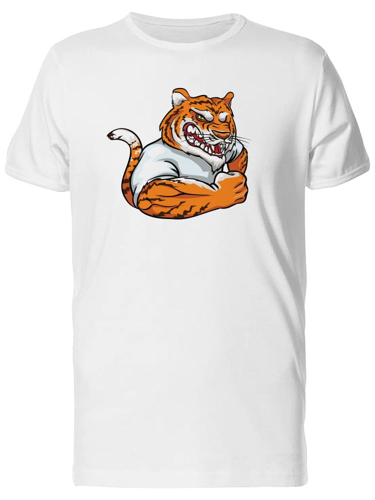 Strong Cartoon Tiger In A Shirt Tee Men's -Image by Shutterstock ...