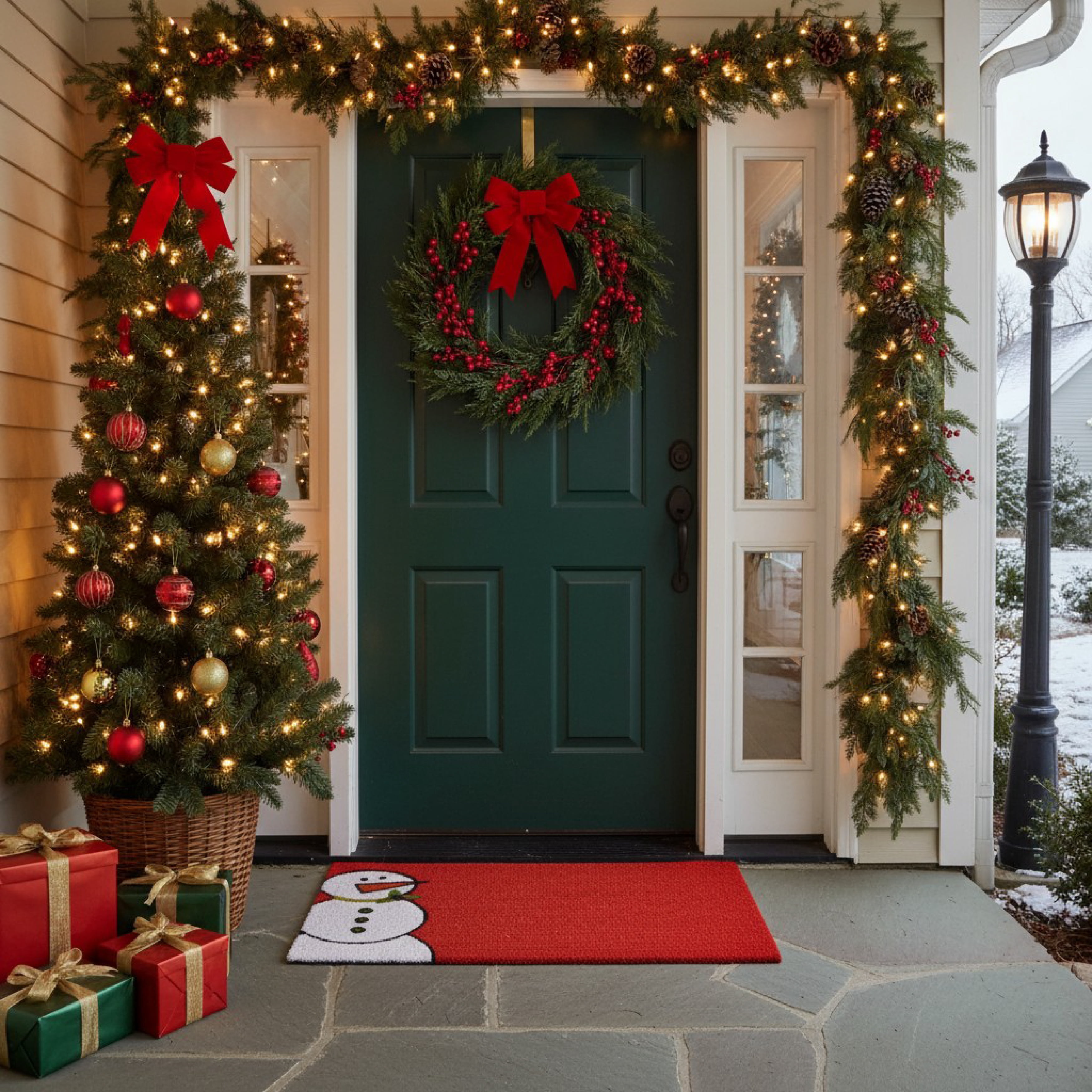 Calloway Mills Christmas Red Winter Snowman Doormat