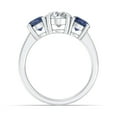 thumbnail image 3 of ARAIYA FINE JEWELRY 2 CT.T.W. Round Shape Lab Grown Diamond and Natural Blue Sapphire Three-Stone Engagement Ring | 14K White Gold Anniversary Ring Size 8, 3 of 7
