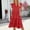 Red, variant on ZZwxWA Womens Summer Ruffle Sleeve V Neck Midi Dress 2025 Fashion Casual Fit Flowy Tiered Boho Beach Vacation Sundress
