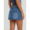thumbnail image 4 of EMMIOL Women's Mid-Low Waisted Stretch Denim Mini Skort Y2K Casual Jean Skirt with Built-in Shorts, 4 of 7