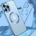 thumbnail image 3 of TECH CIRCLE Plating Clear Case for iPhone 14 Plus Heavy Duty Case Shockproof Anti-Scratch Camera Lens Protection Compatible with MagSafe Slim Case For iPhone 14 Plus,Blue, 3 of 6
