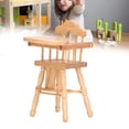 thumbnail image 4 of Dollhouse High Chair, Birch 1:12 Dollhouse Baby Dining Chair Decoration For Home Party ANGGREK No, 4 of 7