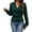 Green, variant on V-Neck Wrap Tops for Women Long Sleeve Slim Fit Blouse with Belt - Casual Pullover Tunic Shirt for Daily Wear and Work.