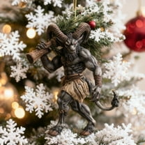 3.93in 2D Acrylic Folklore Horror Christmas Ornaments - Prank Series Tree Hanging Decor with Rope, Spooky Festive Design, Perfect for Christmas Party Decor, Horror Themed Xmas Pendant, B