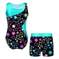 thumbnail image 2 of ZDHoor Kids Girls Gymnastics Yoga Dance Sports Outfit Set Leotard with Athletic Shorts Starry Black 12, 2 of 5