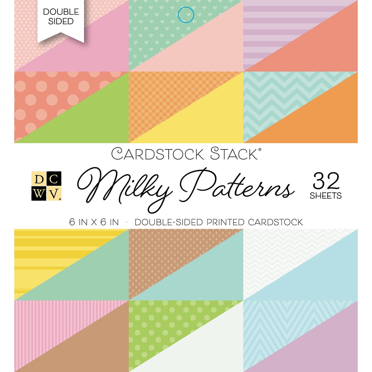 DCWV Double-Sided Cardstock Stack 6"X6" 32/Pkg-Milky Patterns - Walmart.com