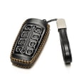 thumbnail image 2 of Vitodeco Leather Smart Key Fob Case Cover Protector Compatible with Genesis GV70, GV80, G70, G80 (2021-2025 Models) - 8-Button, Black, 2 of 6