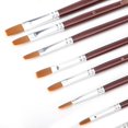 thumbnail image 2 of 12 piezas Set de brochas de nylon para el cabello Juego de pinceles de punta plana y punta redonda Acrílico Acrílico Pintura Al óleo Suministros Para Artista profesional o principianteFlat) Khall GY05748-02, 2 of 6