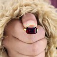 thumbnail image 5 of SHEKHAWATJEWELS 12x8 mm / 3 Ct Emerald Cut Red Garnet Ring Yellow Gold Vermeil Silver Ring January Birthstone Jewelry For Women Gift For Wife, 5 of 8
