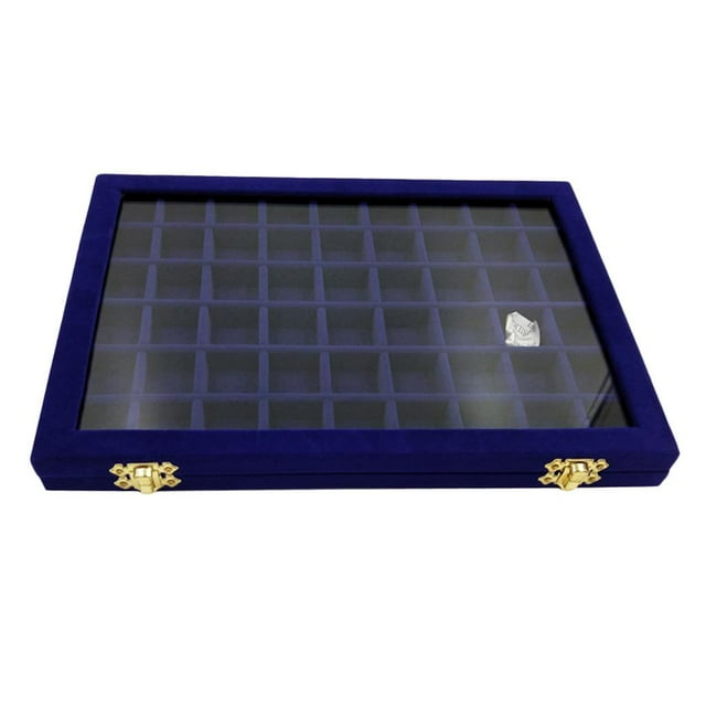 Caja de exhibición de joyas con tapa de vidrio para guardar pulseras, colgantes y anillos 31x22x2.8cm