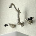 thumbnail image 4 of Kingston Brass KS1228PKL Duchess Two-Handle Wall Mount Bathroom Faucet, Brushed Nickel, 4 of 5