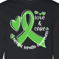thumbnail image 4 of Inktastic Love and Care Mental Health Awareness Green Ribbon Long Sleeve T-Shirt, 4 of 5
