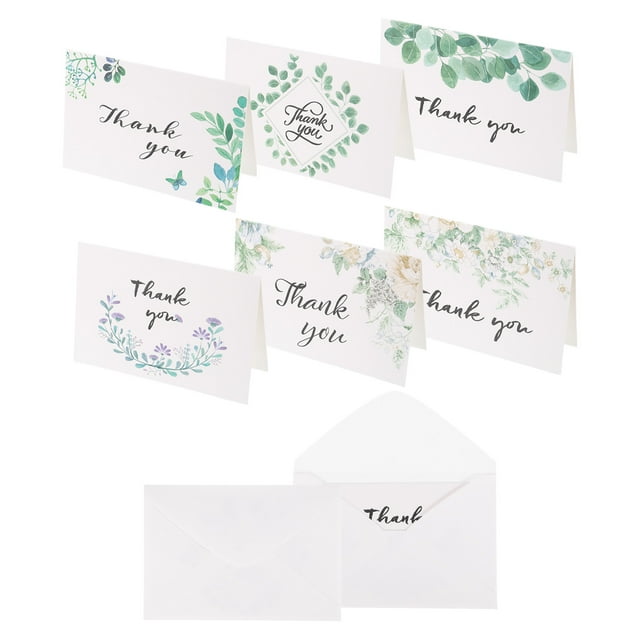 Unique Bargains 36pcs Thank You Cards with Envelopes, 4x6 Thank You Cards Small Business Blank Thank You Notes Small, Plant