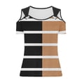 thumbnail image 6 of ShiShine Cut Out Tee Shirts for Women Summer Short Sleeve Cold Shoulder V Neck Loose Fit Tee Shirt Tops, 6 of 6