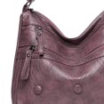 thumbnail image 5 of High Quality Women Shoulder Bag Soft PU Leather Adjustable Shoulder Strap Travel Purse Medium Handbag Simple Casual Lightweight Violet, 5 of 8