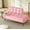 Pink, variant on YWEN 55" Inch Width Modern End of Bed Bench, Leather Upholstered Futon Sofa Couch with Back & 360° Swivel Side Table for Small Spaces Living Room, Entryway Ottoman Bench for RV Office