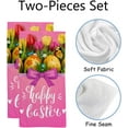 thumbnail image 2 of 2 Pcs Face Bath Towels Set Eggs Grass Butterfly and Tulips Washcloths for Bathroom Hotel Kitchen 30x15in, 2 of 6