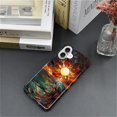 thumbnail image 2 of Case for iPhone 16, 2 in 1 PC Hard Shell Silicone Inner Bumper Anti-Scratch Full-Body Cover Shockproof Slim Design Stained Glass Sun Waves, 2 of 7