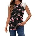 thumbnail image 2 of ITSAME Tank Tops for Womens, Sleeveless Floral Lace Crew Neck Casual Loose Shirts Black 2XL, 2 of 5
